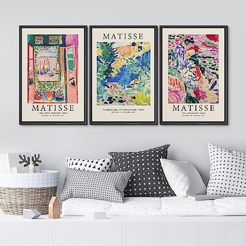 MUDECOR Framed Canvas Print Wall Art Set Henri Matisse Exhibition Posters Fine - Image 3