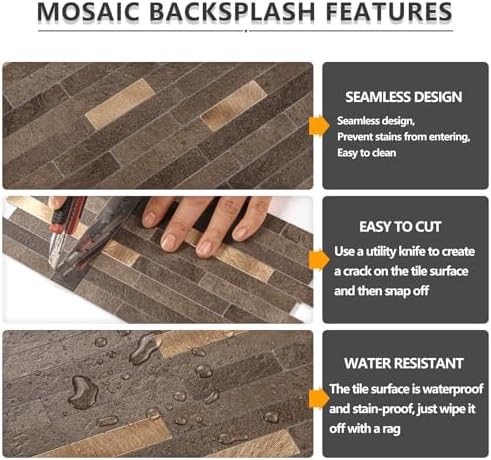 STICKGOO 20 Sheets Peel and Stick Backsplash Tile, Stick on Backsplash - Image 4