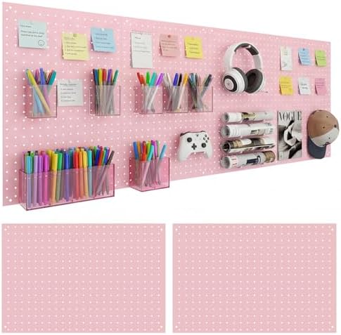 2 Pcs 24”×16”Metal Pegboard Panels, Heavy Duty Peg Boards by Unknown