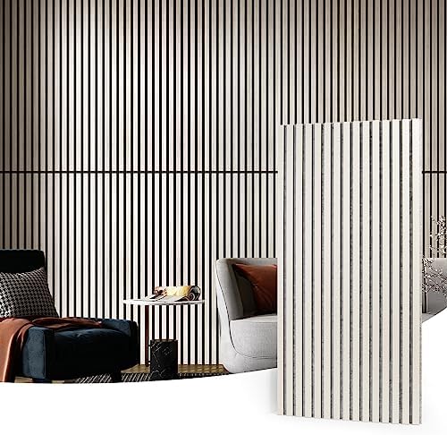 Art3d 4-Pack 3D Fluted Wood Sound Absorbing Slat Wall Panel by Art3d