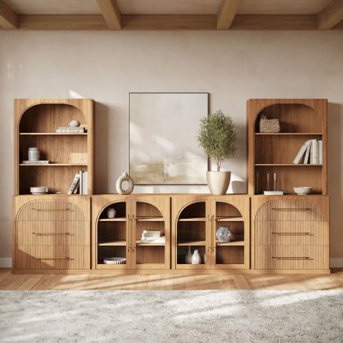 BELLEZE Jagger 130" Wall Unit 6-Piece Modular TV Stand by BELLEZE