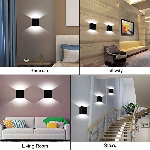 Lightess Small Black Up Down Hallway Wall Sconce Light Fixture Cool White - Image 6
