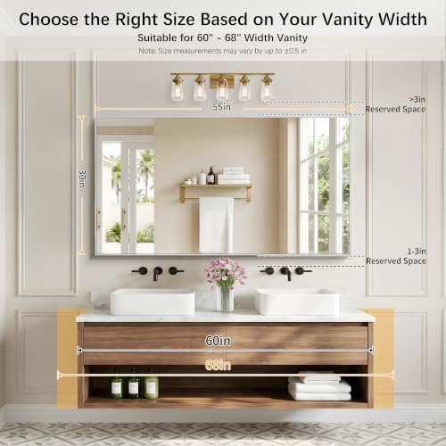 DESBING 30" x 55" Bathroom Mirror - Image 4