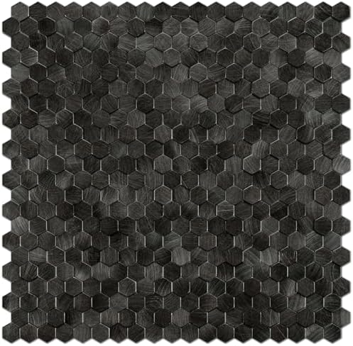 STICKGOO Mosaic Peel and Stick Backsplash Tiles, 8 Sheets, Gunmetal Gray by STICKGOO