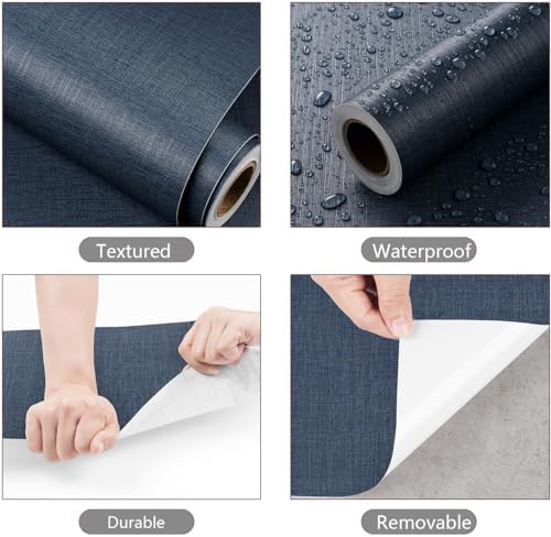 YENHOME 30"X200" Thick Textured Peel and Stick Wallpaper Grasscloth Peel and - Image 6