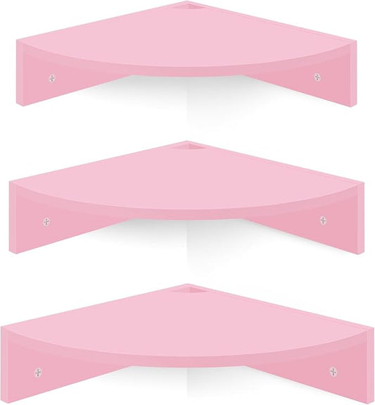 Homode Corner Shelf Wall Mount, 3 Tier Wood Corner Hanging Shelves, Living Room by Homode