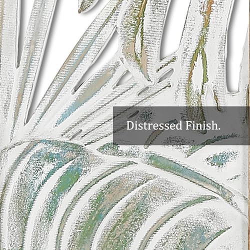 XIAOAIKA Boho Hand-Carved Tropical Leaf Wood Wall Art Panels - Image 5