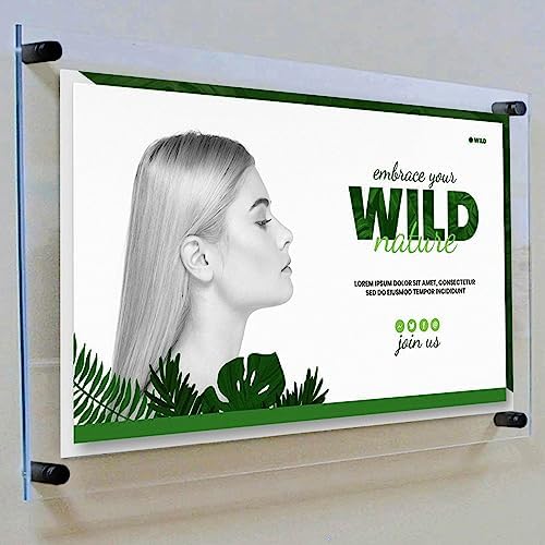 Azar Displays 105528-BLK Acrylic Floating Double Panel Wall Frame, Overall - Image 3