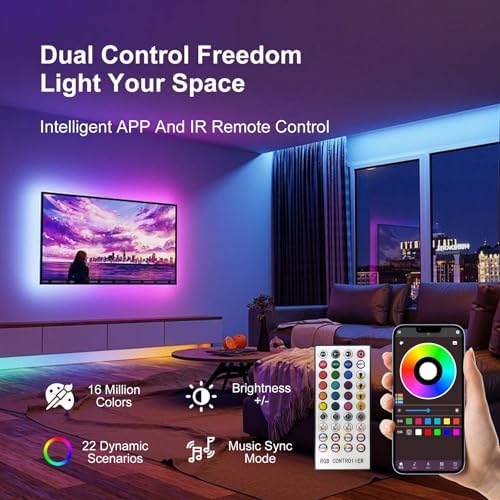 200 FT Led Lights for Bedroom, Music Synchronized Smart Led Strip Lights - Image 5