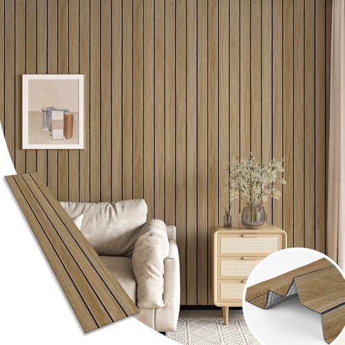 Brown Wood Panels for Wall 3D Wood Slat Wall Paneling Acoustic by Wallderful