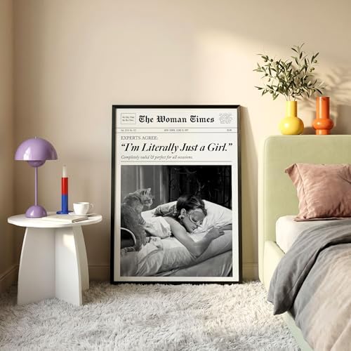 Trendy Newspaper Wall Art 24x36in Black Framed Fashion Black and White Decor - Image 3