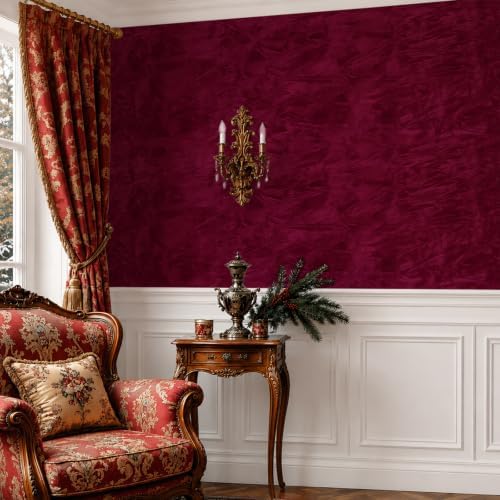 VaryStyle Burgundy Red Velvet Drawer Liner Self Adhesive Velvet Wallpaper - Image 2
