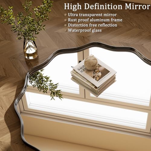 Black Scalloped Circle Mirror - Image 5