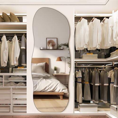 QDSSDECO 63" x 24" Full Length Mirror Irregular Wavy Mirror - Image 5