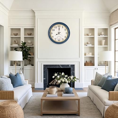Wall Clock Battery Operated Silent Rustic Wall Clocks Coastal Wall Decor - Image 6