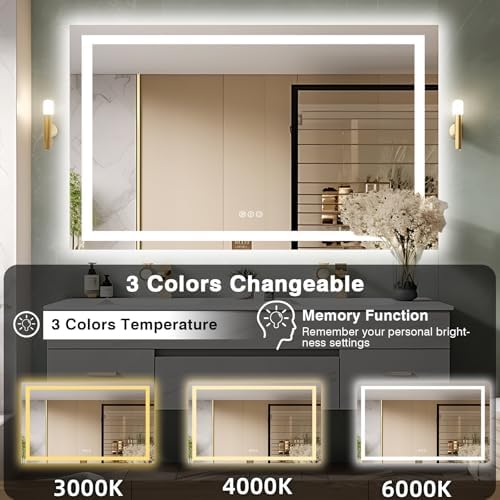 EchosLife 57"x36" Light Mirror for Bathroom - Image 4