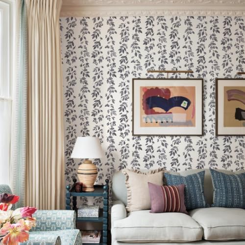 Ismoon Grey Wallpaper Peel and Stick Vintage Wallpaper 17.3in x 16.4ft Dark - Image 6