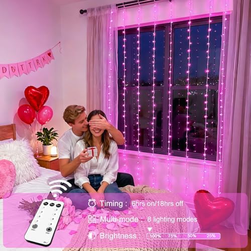 JMEXSUSS 300 LED Curtain Lights, 9.8x9.8 ft - Image 3
