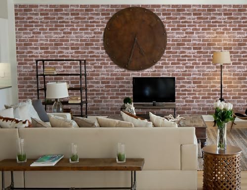 Timeet Vintage Brick Wallpaper Peel and Stick Wallpaper Red Brick Wallpaper - Image 5