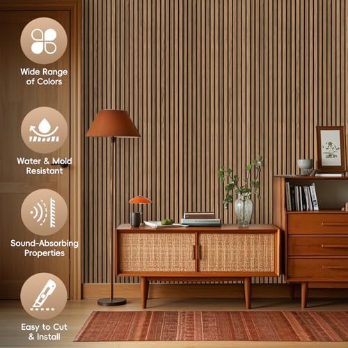 RITOLLO Wood Slat Panels for Wall 2-Piece 94.5"×11" Acoustic Panels for - Image 6