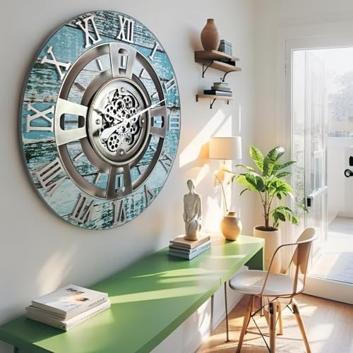 ImprovingLife The Gears Clock Real Moving Gear Wall Clock England Line) - Image 4