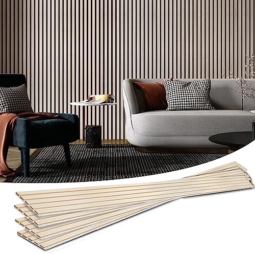 Art3d 4-Pack Soundproof Wood Slat Wall Panel, 94.5 x 7.9 Inch by Art3d