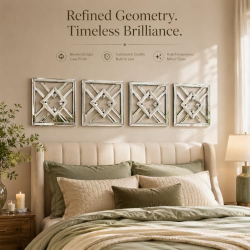 Square Decorative Wall Mirror 12 x 12 Inch, Modern Wall Mounted Accent Mirror - Image 6