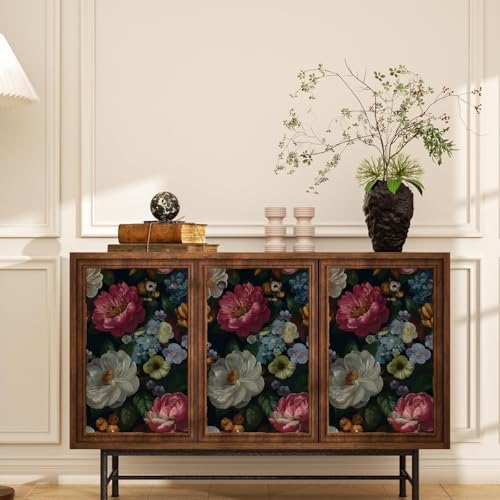 BOKEBEVE Navy Blue Floral Wallpaper Peel and Stick Vintage 17.5 x 118In - Image 4