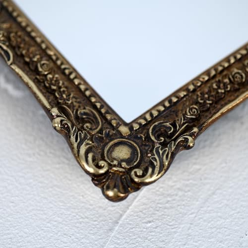 OIGUMR Wall Mirror, Freestanding or Wall Mount, Antique Gold, 10x12 inch - Image 5