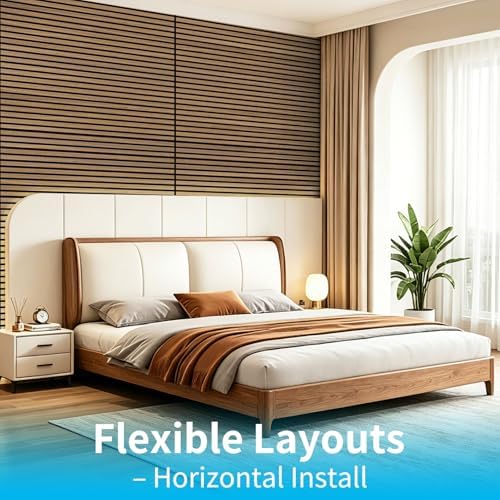 Art3d 47 x 23.6 Inch Acoustic Wood Slat Wall Panel, Deep Walnut - Image 4