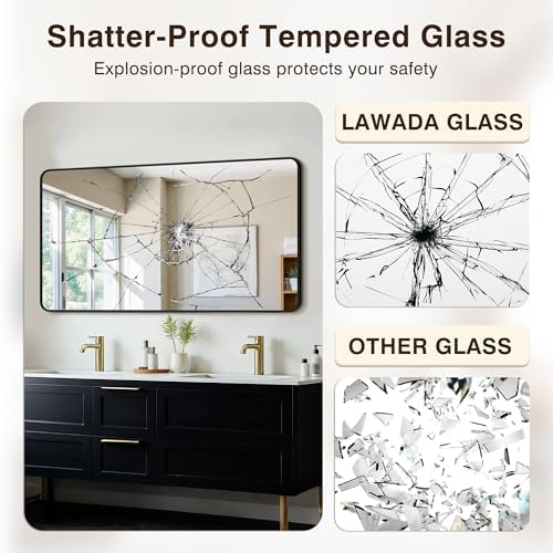 Vanity Bathroom Mirror, 30”x55” Black Bathroom Mirror - Image 4