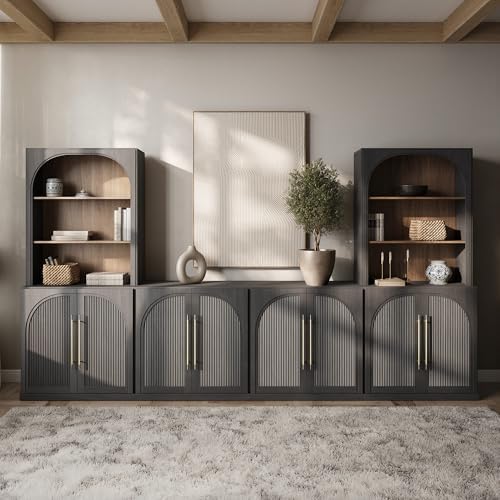BELLEZE Jagger 130" Wall Unit 6-Piece Modular TV Stand by BELLEZE