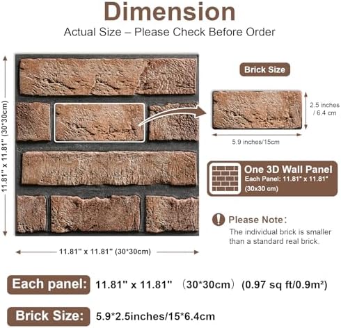 3D Brick Wall Panels Peel and Stick - Image 2
