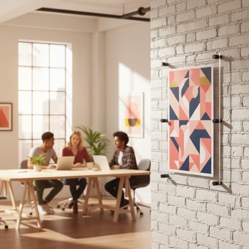 Azar Displays 105540-BLK Acrylic Floating Double Panel Wall Frame, Overall - Image 4
