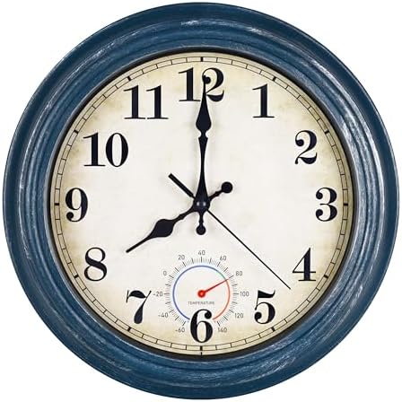 Wall Clock Battery Operated Silent Rustic Wall Clocks by Unknown