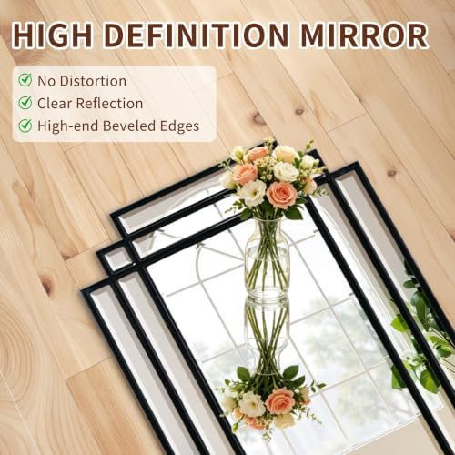 42"x16" Geometric Decorative Beveled Mirror - Image 2