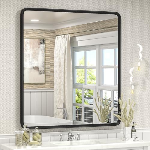32x36 Black Bathroom Mirror by GOLOMO