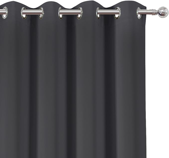 LEMOMO Dark Grey Thermal Blackout Curtains/52 x 95 Inch/Set of 2 Panels Room - Image 6