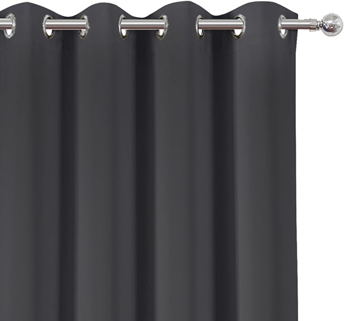 LEMOMO Dark Grey Thermal Blackout Curtains/52 x 54 Inch/Set of 2 Panels Room - Image 6