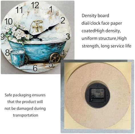 XNM Farmhouse Bathroom Wall Clock Battery Operated 16 Inch - Image 6