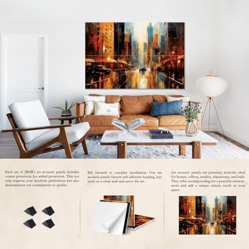 JBER 6 Pack Art Acoustic Panels 72" x 48", City Twilight - Image 4