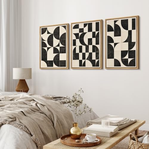 MUDECOR Framed Canvas Print Wall Art Set Geometric Blocks - Image 3