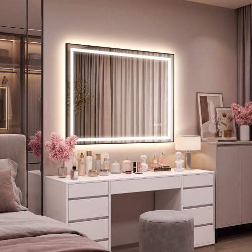 40''x30'' Backlit Mirror + Front Lit Bathroom Wall Rectangular by mirror