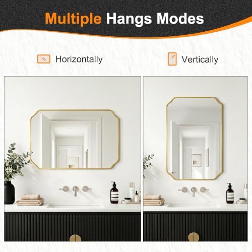 Delma Bathroom Vanity Mirror, Scalloped Round Corner Wall Mirror, - Image 6