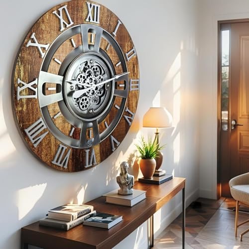 ImprovingLife The Gears Clock Real Moving Gear Wall Clock England Line) - Image 4