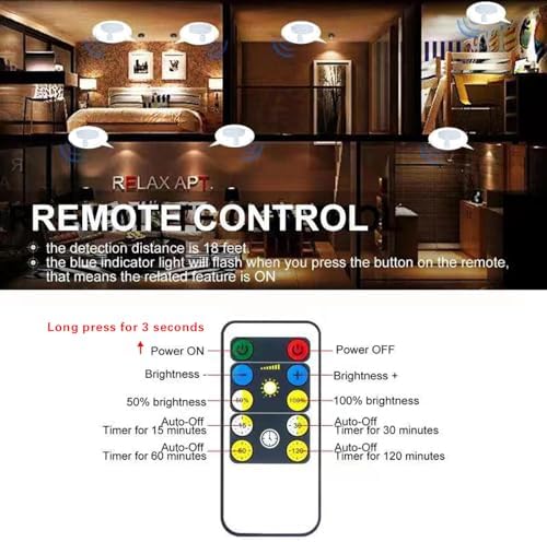 HAMVIDNE Wireless LED Spotlight, Battery Powered Indoor Plant Tree Up Light - Image 3