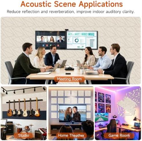 TO-TH Acoustic Panels Peel and Stick Sound Absorbing Panel 12 Pack - Image 7