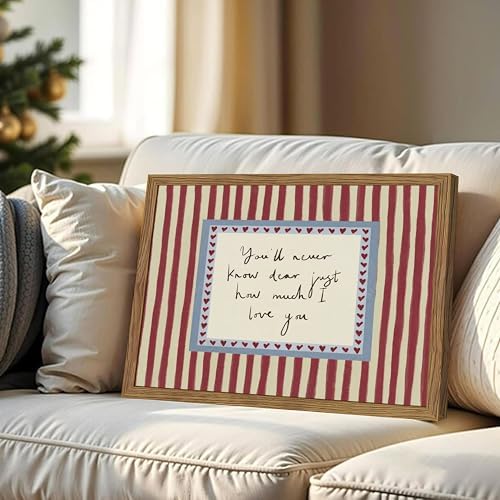 Framed Vintage Love Quote Canvas Wall Art, “You'll Never Know Dear Just How - Image 2