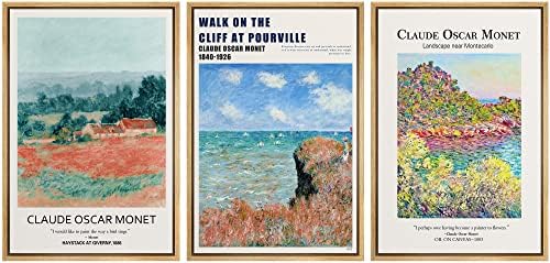 MUDECOR Framed Wall Art Print Set Walk on The Cliff at Pourville by Claude by MUDECOR