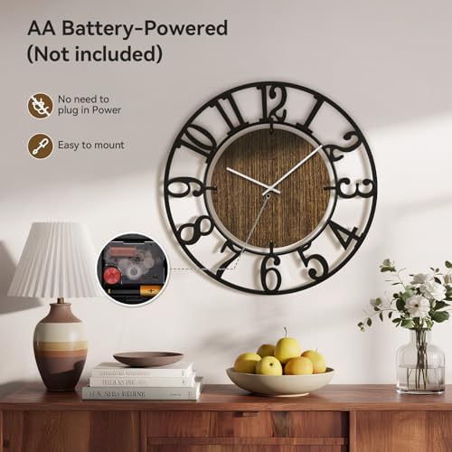 Large Wall Clocks, Oversized Farmhouse Silent Walls Clock - Image 6